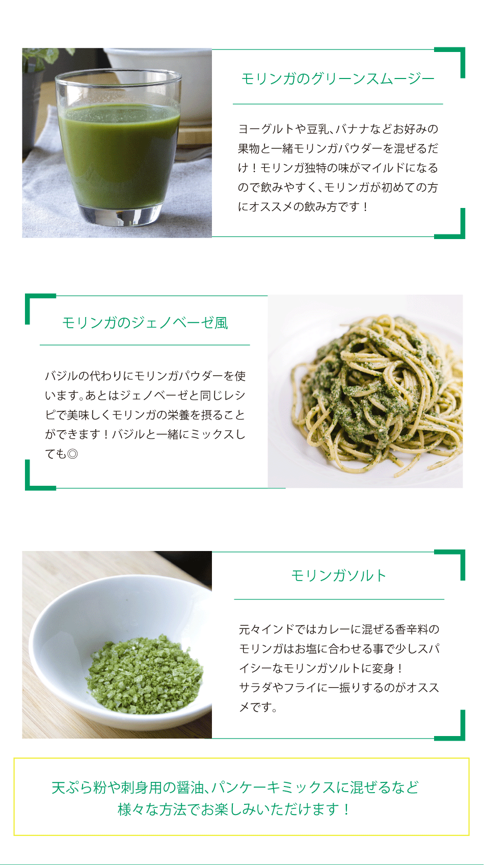 オススメレシピ 長崎県産 酵素栽培モリンガ農園 うみかぜモリンガパーク